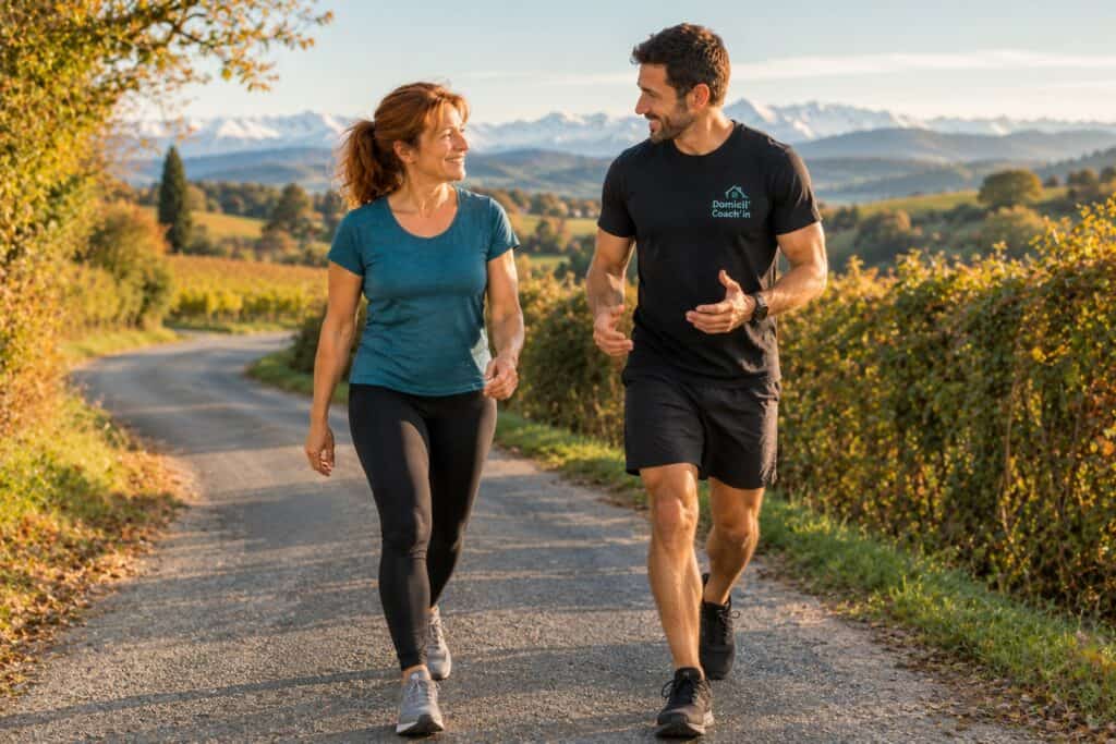 Prix d'un coach sportif à domicile : marche active au départ de la maison