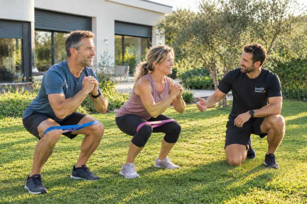 Coach sportif à domicile à Castanet-Tolosan : séance en duo dans le jardin
