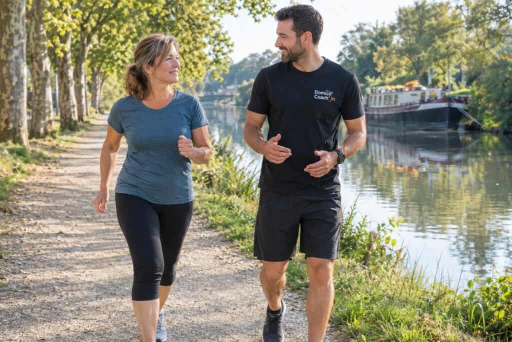 Coach sportif à domicile à Castanet-Tolosan : marche active sur le chemin de halage du Canal du Midi